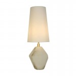 Apex - White Marbleised Resin Table Lamp with White Shade Apex - White Marbleised Resin Table Lamp with White Shade