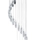 Searchlight-888-20 - Sculptured Ice - Chrome 20 Light Cluster Pendant with Crystal