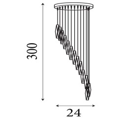 Sculptured Ice - Chrome 8 Light Cluster Pendant with Crystal