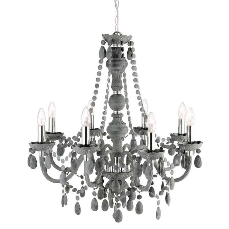 Searchlight-8888-8GY - Marie Therese - Grey Acrylic 8 Light Chandelier