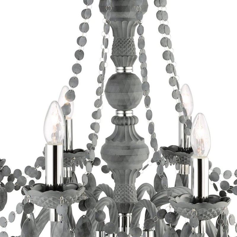 Searchlight-8888-8GY - Marie Therese - Grey Acrylic 8 Light Chandelier