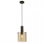 Sweden - Matt Brown Pendant with Amber Glass Sweden - Matt Brown Pendant with Amber Glass