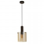 Sweden - Matt Brown Pendant with Amber Glass Sweden - Matt Brown Pendant with Amber Glass