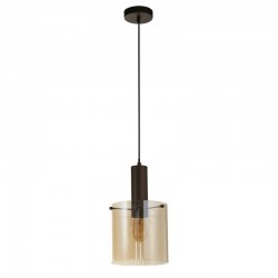 Sweden - Matt Brown Pendant with Amber Glass Sweden - Matt Brown Pendant with Amber Glass