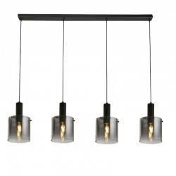 Sweden - Matt Black 4 Light over Island Fitting with Smoked Ombre Glasses Sweden - Matt Black 4 Light over Island Fitting with Smoked Ombre Glasses