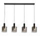 Searchlight-88910-4BK - Sweden - Matt Black 4 Light over Island Fitting with Smoked Ombre Glasses