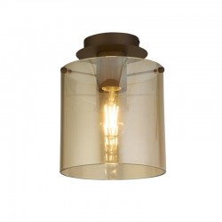 Sweden - Matt Brown Flush with Amber Glass Sweden - Matt Brown Flush with Amber Glass