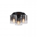 Sweden - Matt Black 3 Light Flush with Smoked Ombre Glass Sweden - Matt Black 3 Light Flush with Smoked Ombre Glass