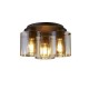 Searchlight-88911-3MO - Sweden - Matt Brown 3 Light Flush with Amber Glass