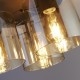 Searchlight-88911-3MO - Sweden - Matt Brown 3 Light Flush with Amber Glass