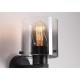 Searchlight-88912-1BK - Sweden - Matt Black Wall Lamp with Smoked Ombre Glass