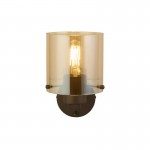 Sweden - Matt Brown Wall Lamp with Amber Glass Sweden - Matt Brown Wall Lamp with Amber Glass