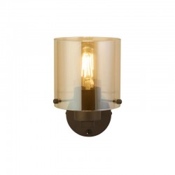 Sweden - Matt Brown Wall Lamp with Amber Glass Sweden - Matt Brown Wall Lamp with Amber Glass