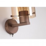Sweden - Matt Brown Wall Lamp with Amber Glass Sweden - Matt Brown Wall Lamp with Amber Glass