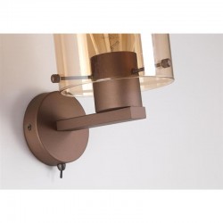 Sweden - Matt Brown Wall Lamp with Amber Glass Sweden - Matt Brown Wall Lamp with Amber Glass