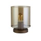 Searchlight-88913-1MO - Sweden - Matt Brown Table Lamp with Amber Glass