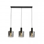 Sweden - Matt Black 3 Light over Island Fitting with Smoked Ombre Glass Sweden - Matt Black 3 Light over Island Fitting with Smoked Ombre Glass
