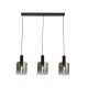 Searchlight-88913-3BK - Sweden - Matt Black 3 Light over Island Fitting with Smoked Ombre Glass