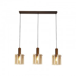 Sweden - Matt Brown 3 Light over Island Fitting with Amber Glass Sweden - Matt Brown 3 Light over Island Fitting with Amber Glass