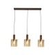 Searchlight-88913-3MO - Sweden - Matt Brown 3 Light over Island Fitting with Amber Glass