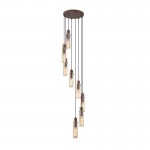 Sweden II - Matt Brown 8 Light Cluster Pendant with Amber Glass Sweden II - Matt Brown 8 Light Cluster Pendant with Amber Glass