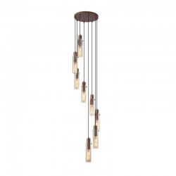 Sweden II - Matt Brown 8 Light Cluster Pendant with Amber Glass Sweden II - Matt Brown 8 Light Cluster Pendant with Amber Glass