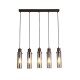 Searchlight-88921-5MO - Sweden II - Matt Brown 5 Light over Island Fitting with Amber Glass