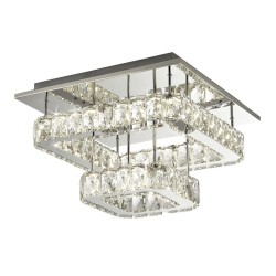 Clover - Chrome LED Flush with Crystal