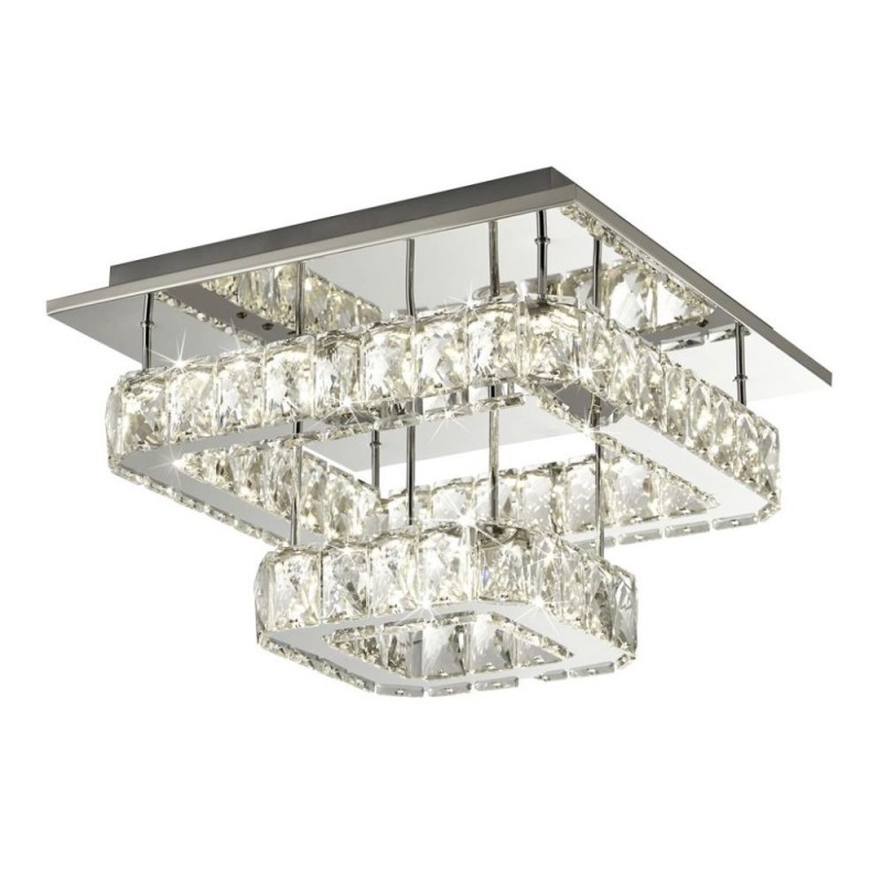 Searchlight-8952CC - Clover - Chrome LED Flush with Crystal