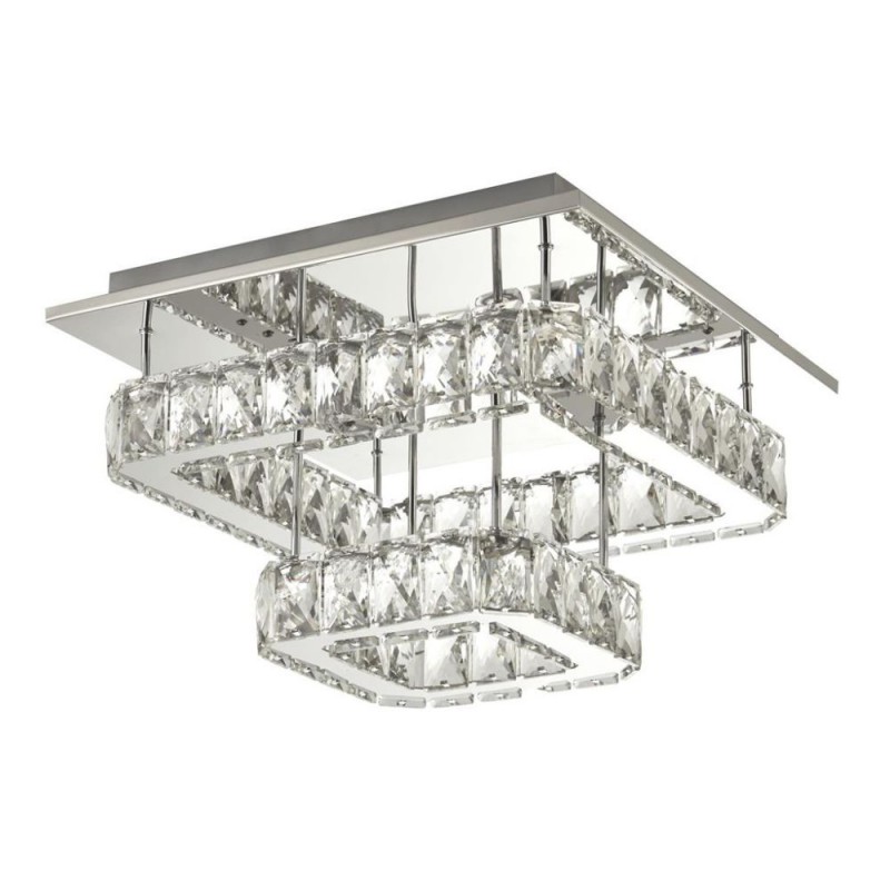 Searchlight-8952CC - Clover - Chrome LED Flush with Crystal