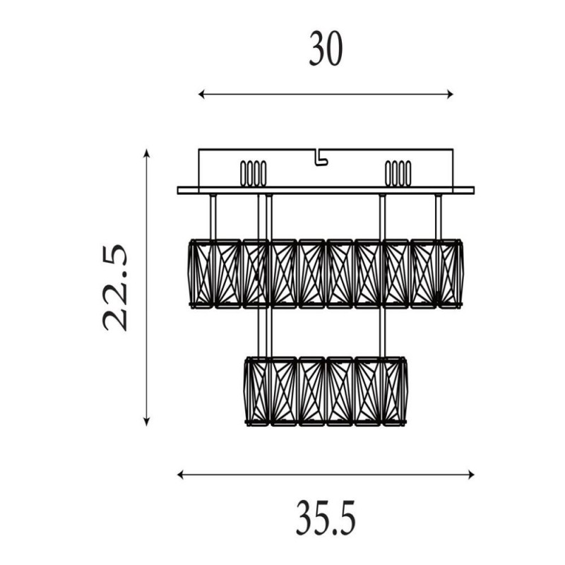 Searchlight-8952CC - Clover - Chrome LED Flush with Crystal
