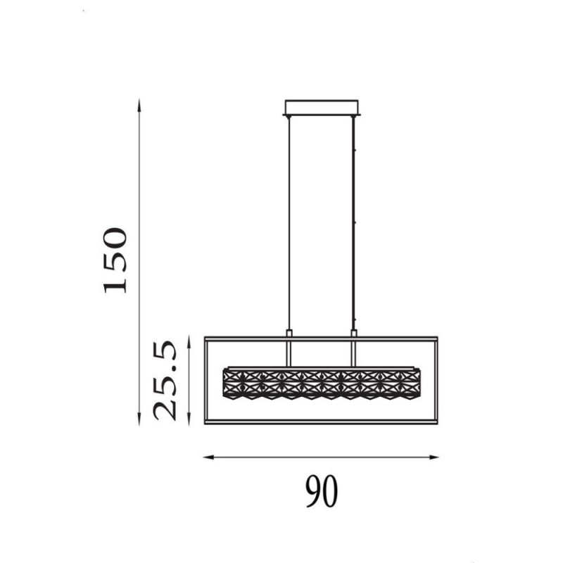 Searchlight-89562BK - Elevator - Black LED over Island Fitting with Crystal