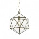 Searchlight-8962AB - Fairfax - Clear Glass & Antique Brass Lantern Pendant