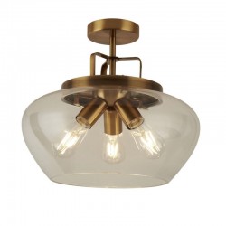 Boule - Bronze 3 Light Semi Flush with Clear Glass Boule - Bronze 3 Light Semi Flush with Clear Glass