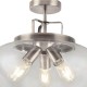 Searchlight-8973-3SS - Boule - Satin Silver 3 Light Semi Flush with Clear Glass