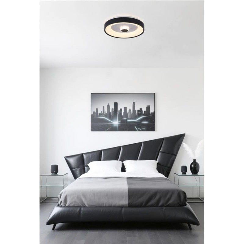 Searchlight-89735-38BK - Polka - Matt Black & White LED Flush
