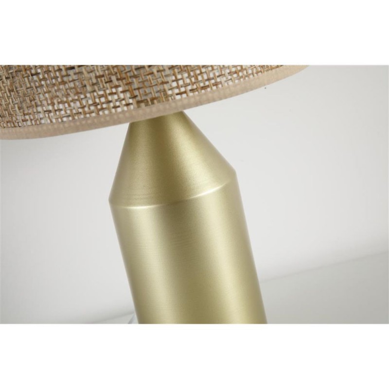 Searchlight-89745GO - Phoebe - Gold Table Lamp with Rattan Shade