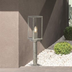 Box II - Galvanised Silver Bollard with Clear Glass Box II - Galvanised Silver Bollard with Clear Glass