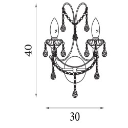 Autumnn - Chrome 2 Light Wall Lamp with Crystal