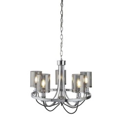 Catalina - Chrome 5 Light Centre Fitting with Smoked Glass
