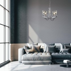 Catalina - Chrome 5 Light Centre Fitting with Smoked Glass