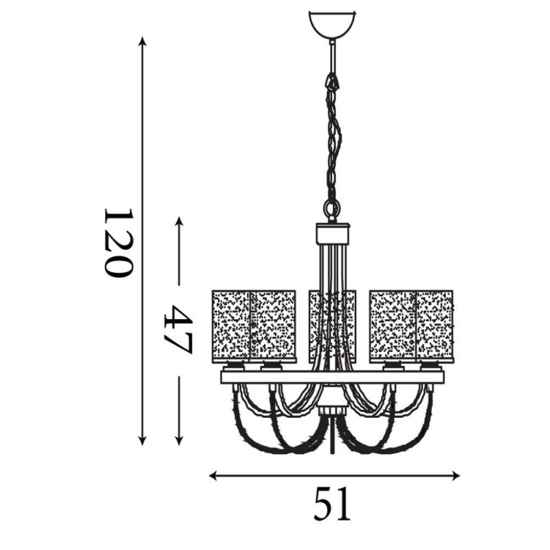 Searchlight-9045-5CC - Catalina - Chrome 5 Light Centre Fitting with Smoked Glass