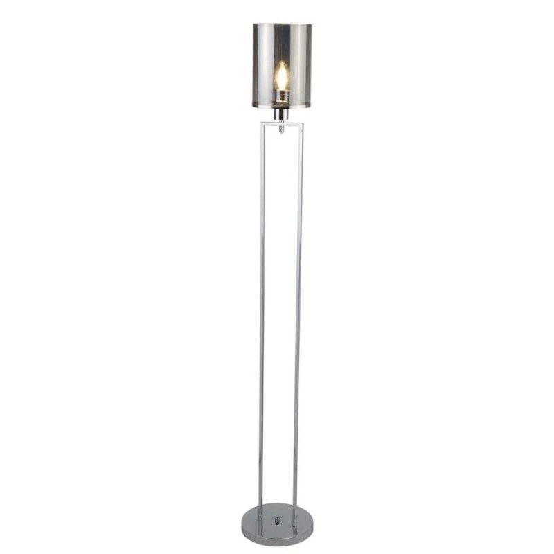 Searchlight-9053CC - Catalina - Chrome Floor Lamp with Smoked Glass