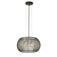 Searchlight-9094-4BK - Cage - Black 4 Light Pendant with Crystal Glass