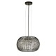 Searchlight-9094-4BK - Cage - Black 4 Light Pendant with Crystal Glass