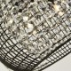 Searchlight-9094-4BK - Cage - Black 4 Light Pendant with Crystal Glass