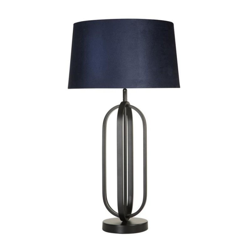 Searchlight-91101AZ - Chic - Black Table Lamp with Navy Shade