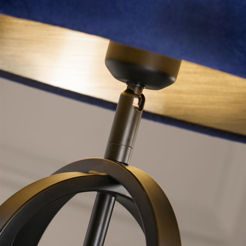 Searchlight-91101AZ - Chic - Black Table Lamp with Navy Shade