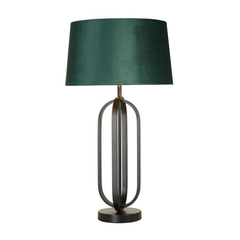 Searchlight-91101EM - Chic - Black Table Lamp with Emerald Velvet Shade