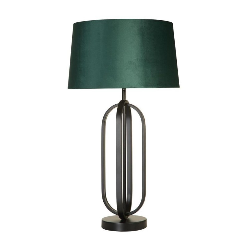 Searchlight-91101EM - Chic - Black Table Lamp with Emerald Velvet Shade
